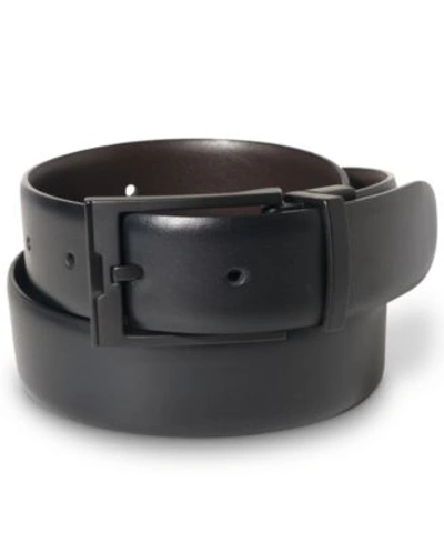 Perry Ellis Portfolio Perry Ellis Mens Leather Casual Belts Collection In Black
