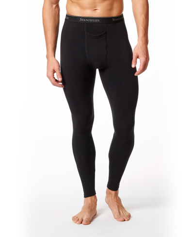 Stanfield's Men's Micro Fleece Thermal Long Johns Underwear In Black