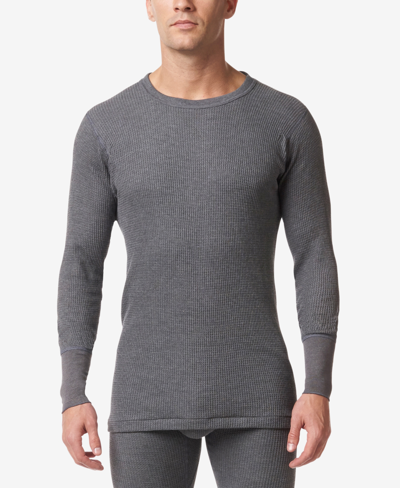 Stanfield's Men's Essentials Waffle Knit Thermal Long Sleeve Undershirt In Charcoal Mix