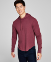 AND NOW THIS MEN'S THERMAL WAFFLE-KNIT HOODED T-SHIRT