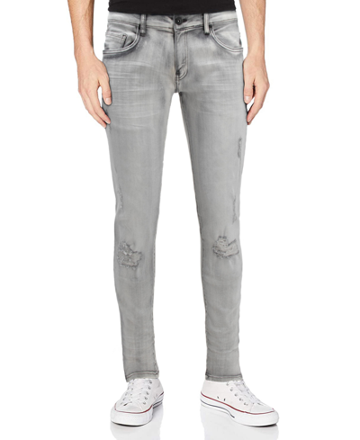 X-ray Men's Stretch Distressed Skinny Jeans In Light Gray