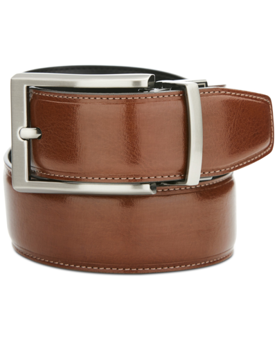 Perry Ellis Portfolio Men's Faux Leather Belt In Brown