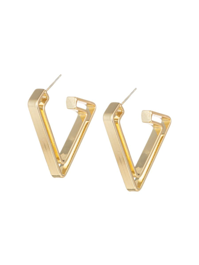 Eye Candy La Women's 24k Goldplated Geometric Huggie Earrings In Brass