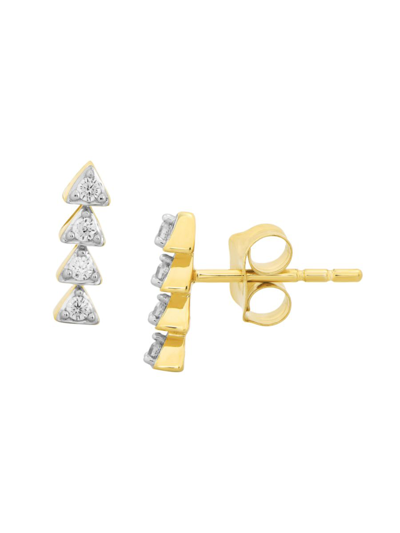 Verifine Women's Demi Fine Ivy 18k Goldplated Sterling Silver & 0.15 Tcw Diamond Stud Earrings