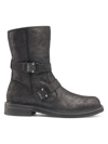 Karl Lagerfeld Faux Shearling Lined Double Buckle Boot In Black