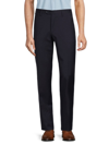Santorelli Men's Wool Flat-front Modern Fit Dress Pants In Navy