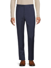 Santorelli Men's Modern Fit Crosshatch Wool Pants In British Navy