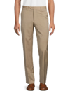 Santorelli Men's Wool Flat-front Modern Fit Dress Pants In Tan