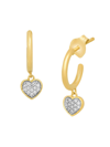 VERIFINE WOMEN'S DEMI FINE AMIRA 18K GOLDPLATED & 0.1 TCW DIAMOND HEART HUGGIE EARRINGS