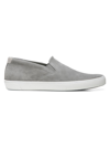 Vince Men's Fletcher Perforated Suede Slip-on Sneakers In Smoke Grey Suede