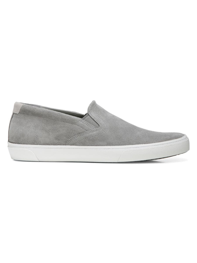 Vince Men's Fletcher Perforated Suede Slip-on Sneakers In Grey