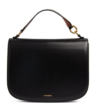 Jil Sander Halo Shoulder Bag In Black Leather