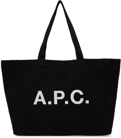 Apc Logo-print Cotton Tote Bag In Black