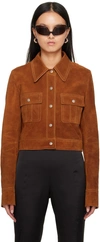 ACNE STUDIOS ORANGE CROPPED SUEDE JACKET