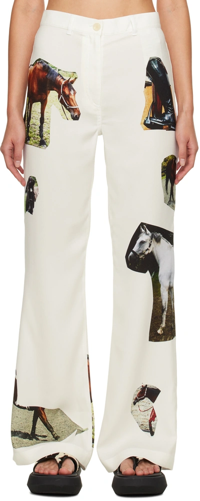 Acne Studios White Martin Laborde Edition Horse Girl Trousers