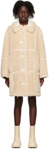 Stand Studio Samira Reversible Faux Shearling Coat In Beige