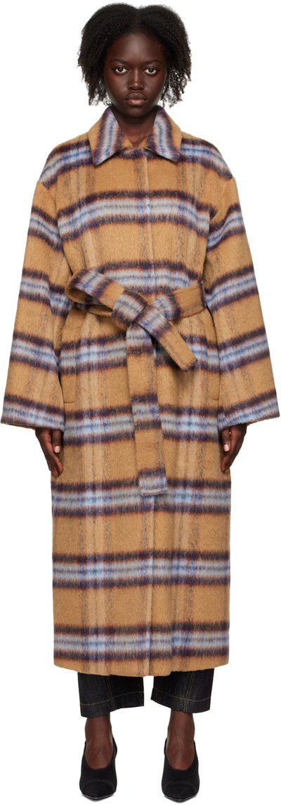 Stand Studio Aubrie Checked Belted Coat In Multi