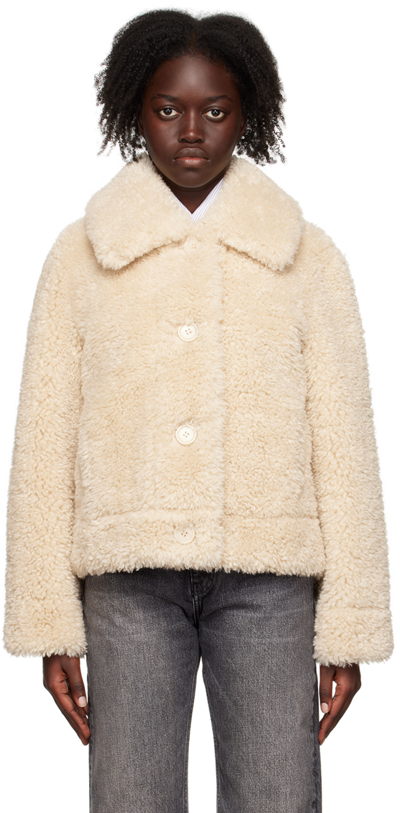 Stand Studio Melina Faux Shearling Jacket In Sand