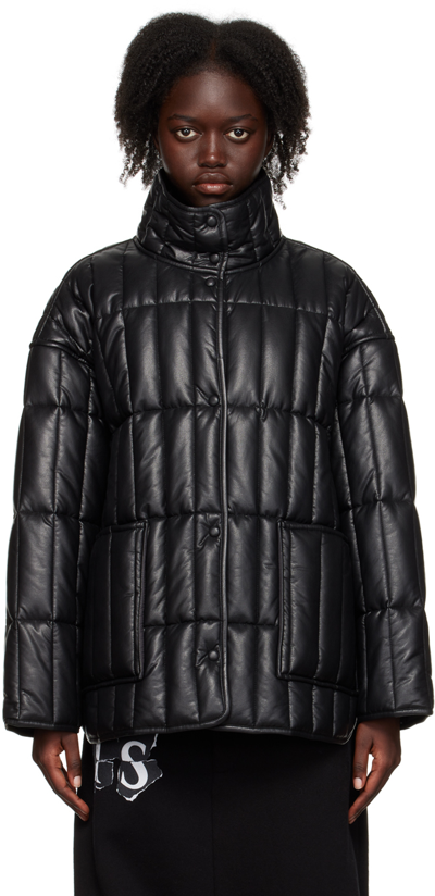 Stand Studio Button-up Padded Jacket In Black