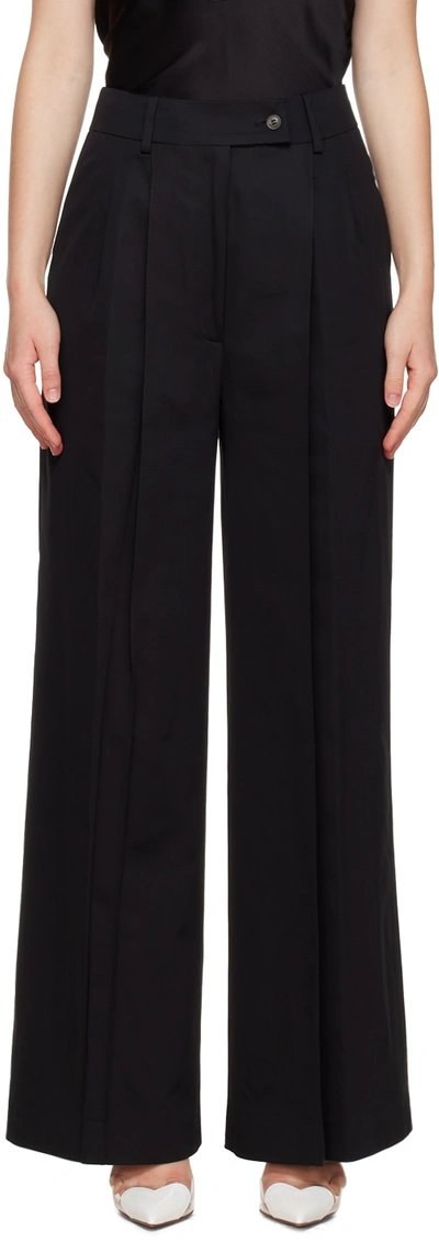 Loulou Studio High-waisted Wide-leg Trousers In Black