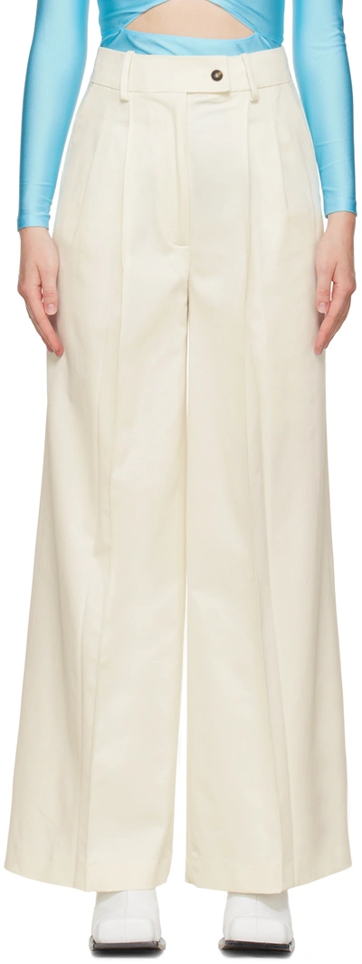 Loulou Studio White Lehen Trousers In Ivory