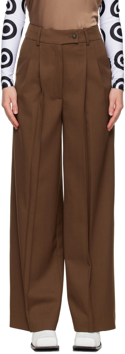 Loulou Studio Ssense Exclusive Brown Mouro Trousers In Choco