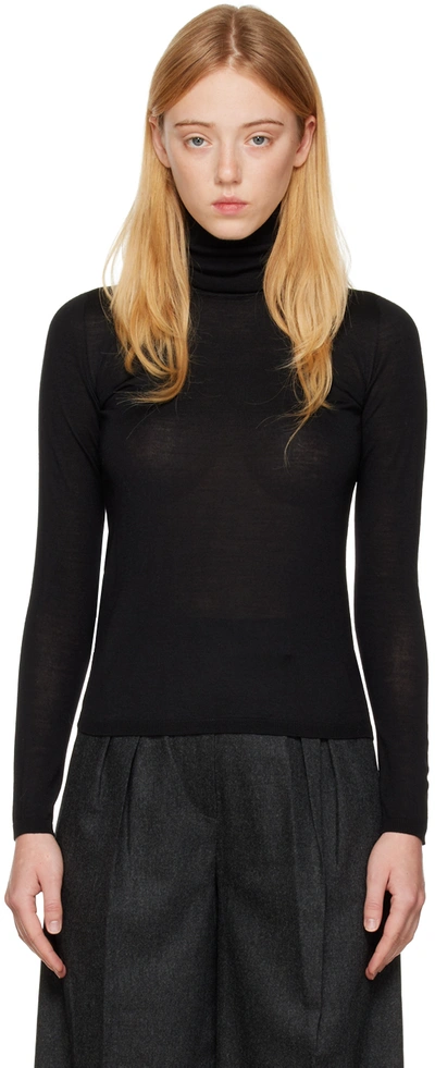 Max Mara Saluto Virgin Wool Turtleneck Sweater In Black