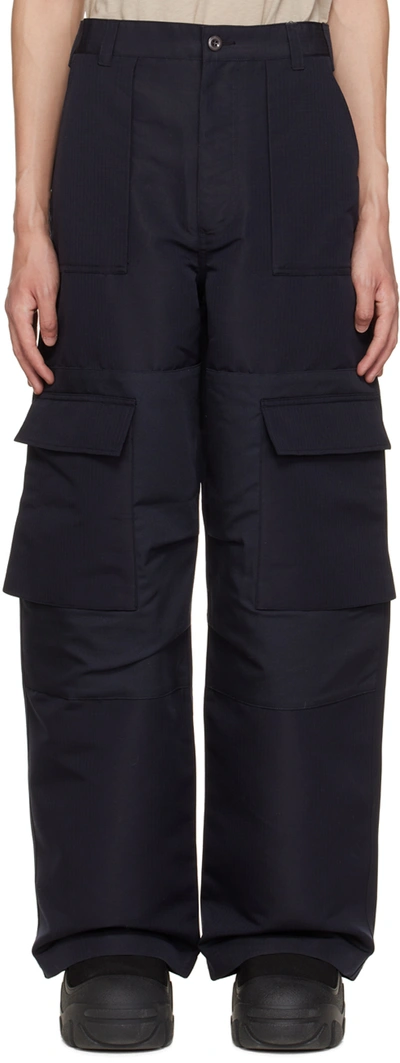 Acne Studios Navy Relaxed-fit Cargo Pants In Dark Blue