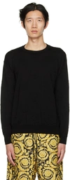 Moschino Teddy Intarsia Wool Knit Sweater In Black