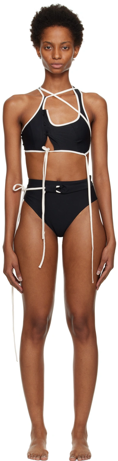 Ottolinger Black Button Laced Bikini