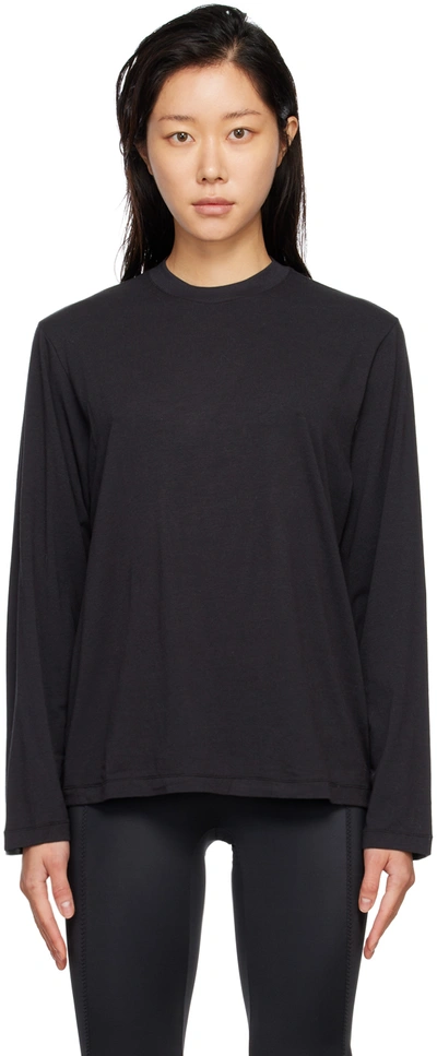 Skims Boyfriend Stretch-modal And Cotton-blend Jersey T-shirt In Onyx