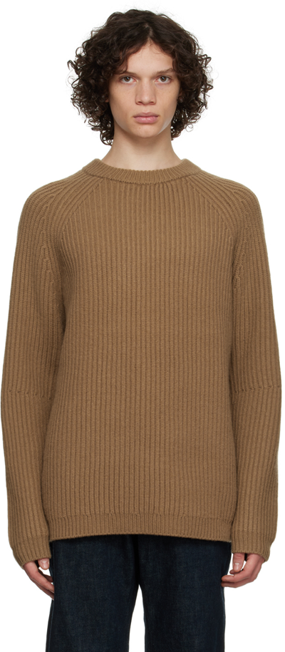 Joseph Tan Raglan Sweater In Camel