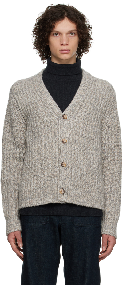 Joseph Gray Rib Cardigan In 0220 Lt Grey