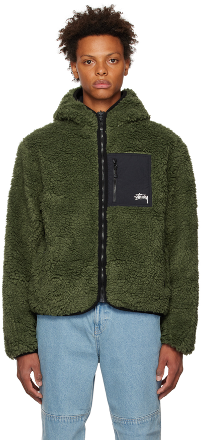 Stussy Green Sherpa Jacket