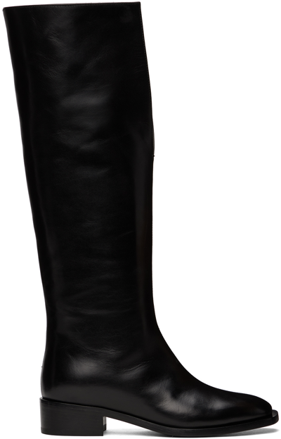 Peter Do Black V-neck Tall Boots