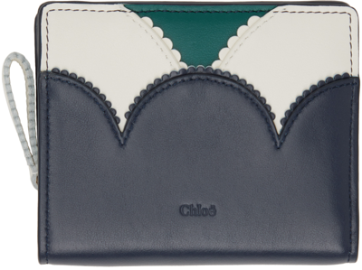 Chloé Navy Linda Wallet In 48a Iconic Navy
