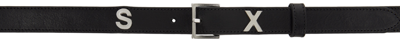 Martine Rose 2.5cm Sex Letters Leather Belt In Black Black