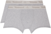 Vivienne Westwood Two-pack Gray Logo Boxers In P401 Grey Melange