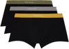 PAUL SMITH THREE-PACK BLACK CONTRAST BOXER BRIEFS