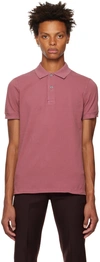 TOM FORD PINK TWO-BUTTON POLO