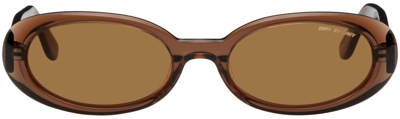 Dmy By Dmy Valentina Oval Acetate Sunglasses In Brown