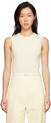 GIA STUDIOS OFF-WHITE SLEEVELESS BODYSUIT