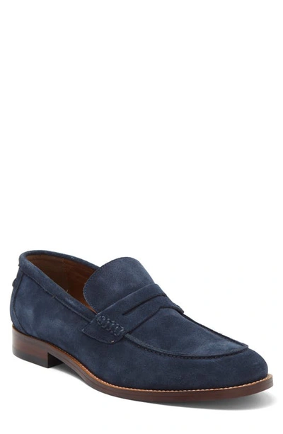 Winthrop Hamilton Leather Loafer In Navy Suede