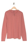 Lucky Brand Long Sleeve Henley In Red Burl