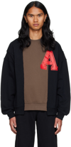 Ambush Logo Printed Color-block Crewneck Sweatshirt In Black Valian