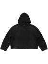 Balenciaga Matte-effect Denim Hoodie In Black