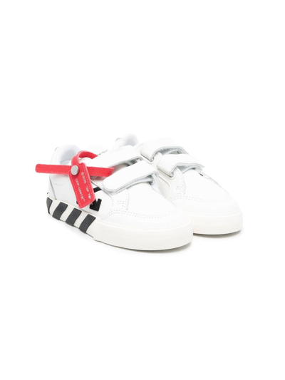 Off-white Girl's Arrow Leather Grip-strap Low-top Sneakers, Toddler/kids In White