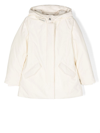 Woolrich Zip-up Padded Down Coat In Neutrals