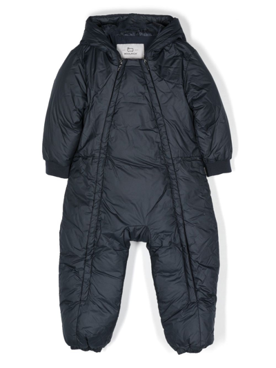 Woolrich Kids' Quilted Padded Snowsuit In Blue
