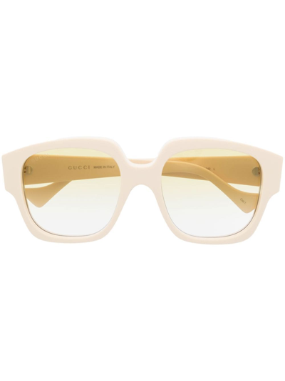 Gucci Square-frame Tinted Sunglasses In White